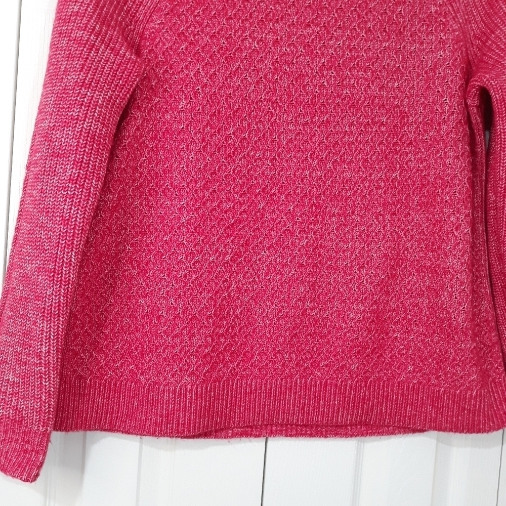 Talbots Plus texturized stitch Sweater twist Knit Long-Sleeve Fuchsia Size 1X - Picture 5 of 14